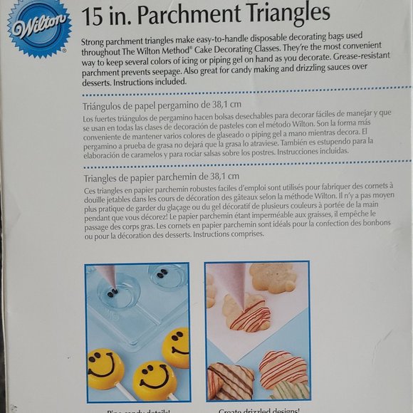 Wilton 15" Parchment Triangles - 100 count pkg - Picture 2 of 3